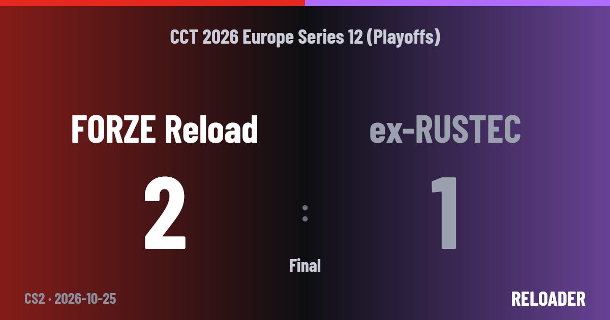 FORZE Reload vs ex-RUSTEC score & stats | Reloader